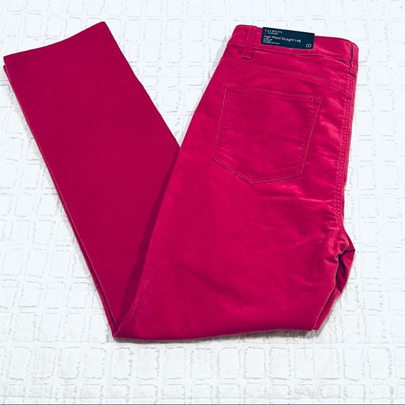 Talbots Denim - Talbots Pink Velvet Jeans High Waist Straight Leg NWT